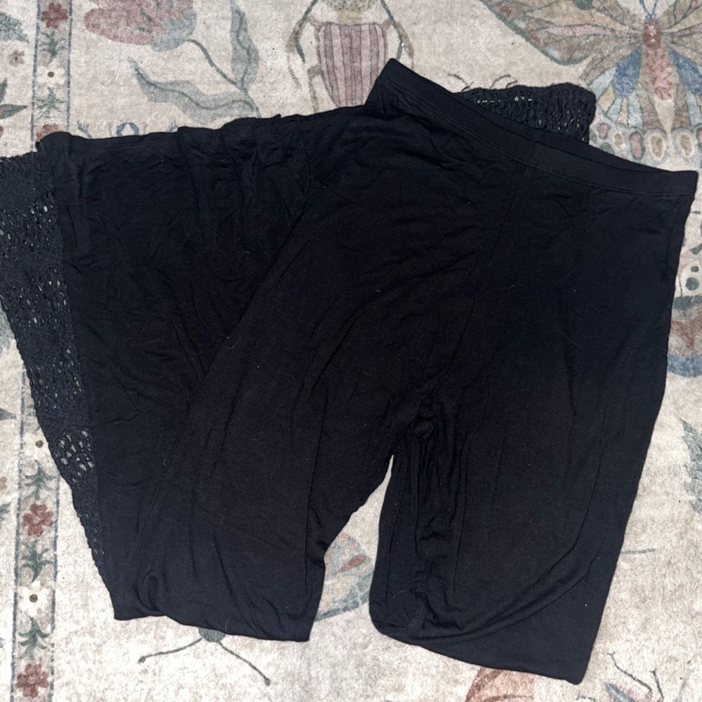 Black Lace Detail Pants